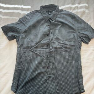 John Varvatos Men's Black Patterned Shirt